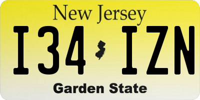 NJ license plate I34IZN