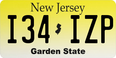 NJ license plate I34IZP