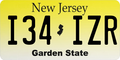 NJ license plate I34IZR