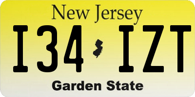 NJ license plate I34IZT
