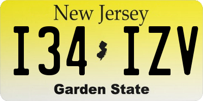 NJ license plate I34IZV
