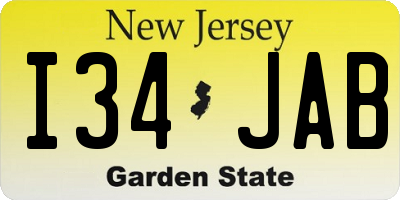 NJ license plate I34JAB