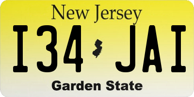 NJ license plate I34JAI