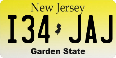 NJ license plate I34JAJ