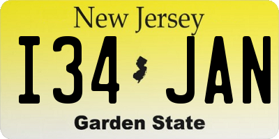 NJ license plate I34JAN