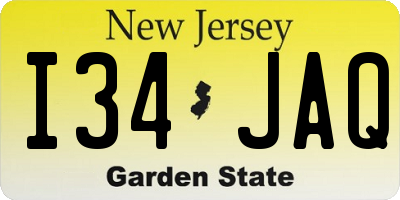 NJ license plate I34JAQ