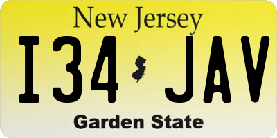 NJ license plate I34JAV