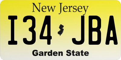 NJ license plate I34JBA