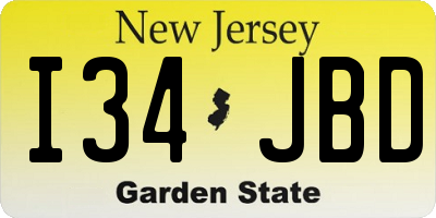 NJ license plate I34JBD
