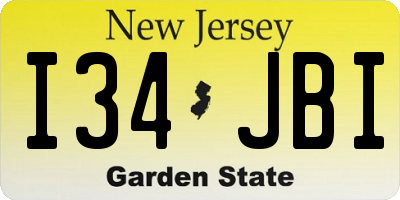 NJ license plate I34JBI
