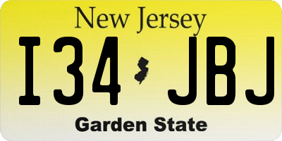 NJ license plate I34JBJ