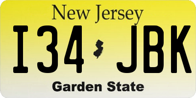 NJ license plate I34JBK