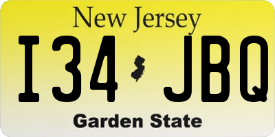 NJ license plate I34JBQ