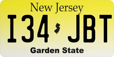 NJ license plate I34JBT