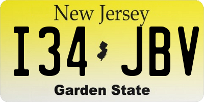 NJ license plate I34JBV