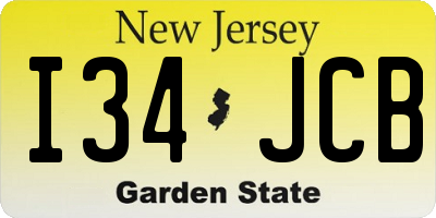 NJ license plate I34JCB