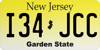 NJ license plate I34JCC