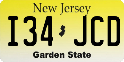 NJ license plate I34JCD