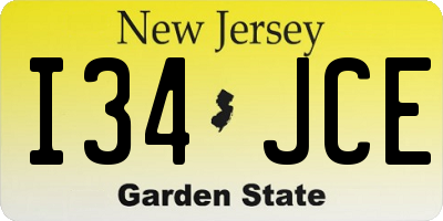 NJ license plate I34JCE