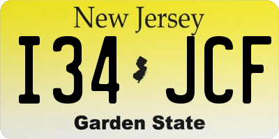 NJ license plate I34JCF