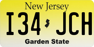 NJ license plate I34JCH