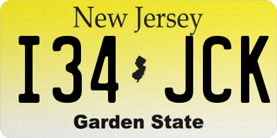 NJ license plate I34JCK
