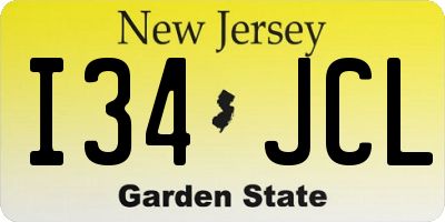NJ license plate I34JCL
