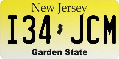 NJ license plate I34JCM