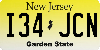 NJ license plate I34JCN