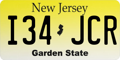 NJ license plate I34JCR