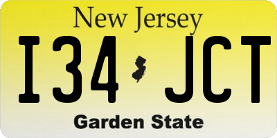 NJ license plate I34JCT