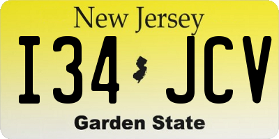 NJ license plate I34JCV