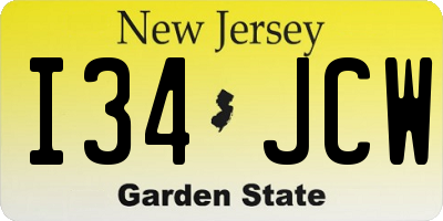 NJ license plate I34JCW