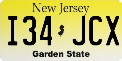 NJ license plate I34JCX