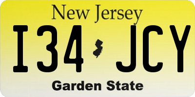 NJ license plate I34JCY