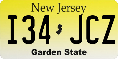 NJ license plate I34JCZ