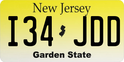 NJ license plate I34JDD