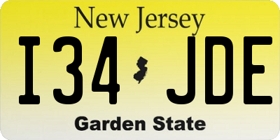 NJ license plate I34JDE