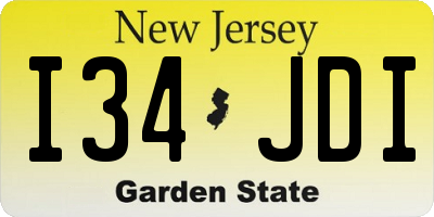 NJ license plate I34JDI
