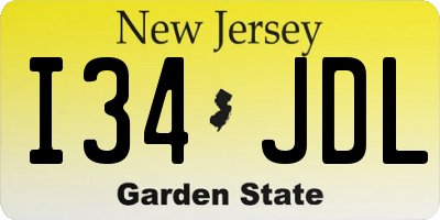 NJ license plate I34JDL