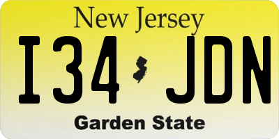 NJ license plate I34JDN