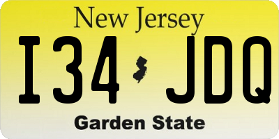 NJ license plate I34JDQ