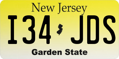 NJ license plate I34JDS