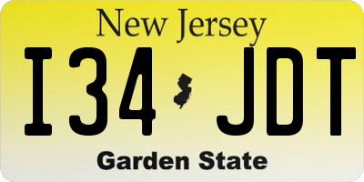 NJ license plate I34JDT