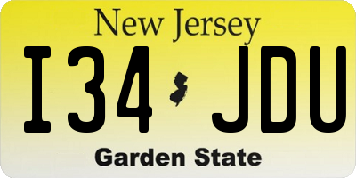 NJ license plate I34JDU