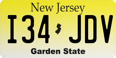 NJ license plate I34JDV