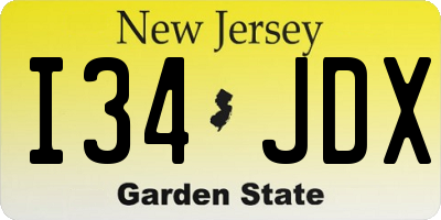 NJ license plate I34JDX