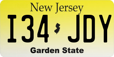 NJ license plate I34JDY