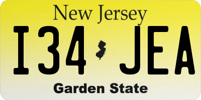 NJ license plate I34JEA