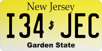 NJ license plate I34JEC